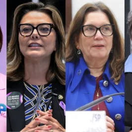 Michelle Bolsonaro (PL), Leila Barros (PDT), Bia Kicis (PL) e Erika Kokay (PT) • Divulgação, Carlos Moura/Agência Senado, Renato Araújo / Câmara dos Deputados e Kayo Magalhães / Câmara dos deputados